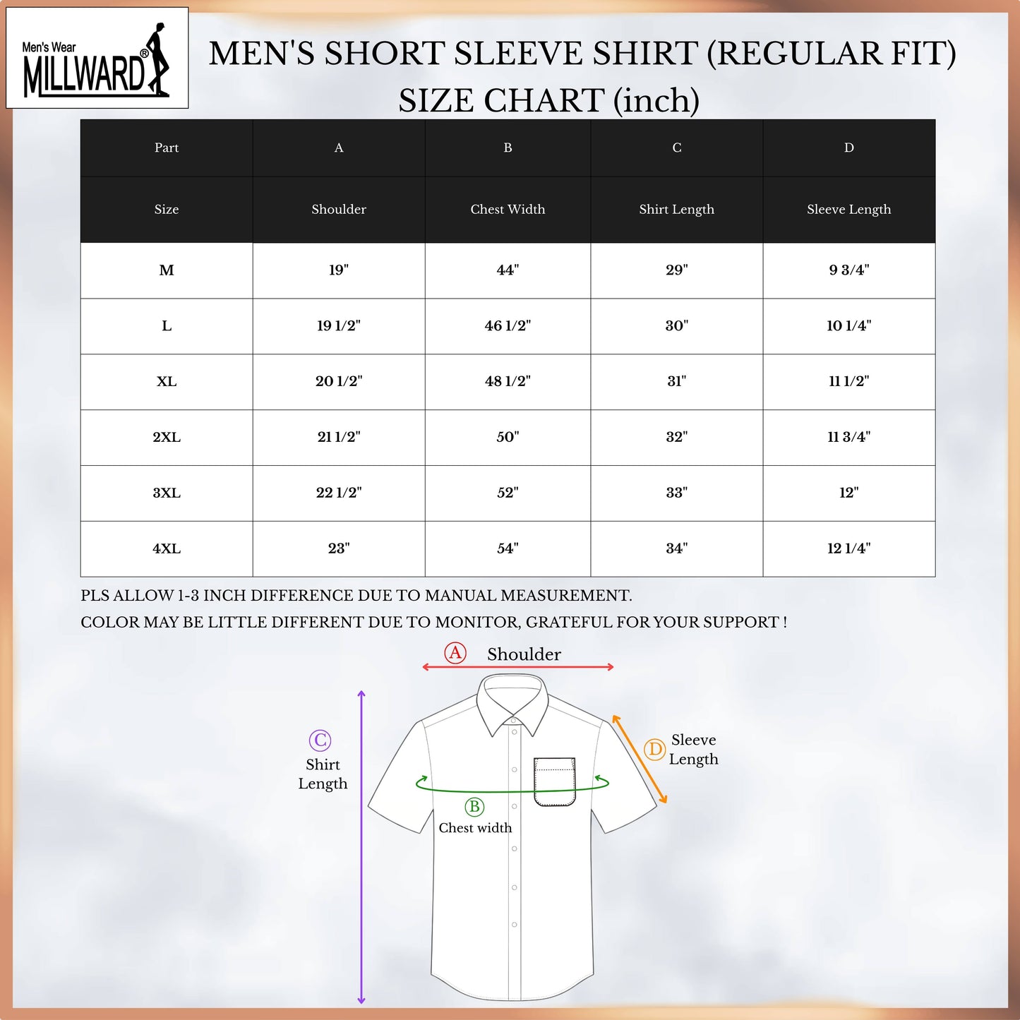 MILLWARD Abstract Line Casual Shirt – Men (M–4XL) /Kemeja Kasual Corak Garisan Abstrak MILLWARD – Lelaki (M–4XL)