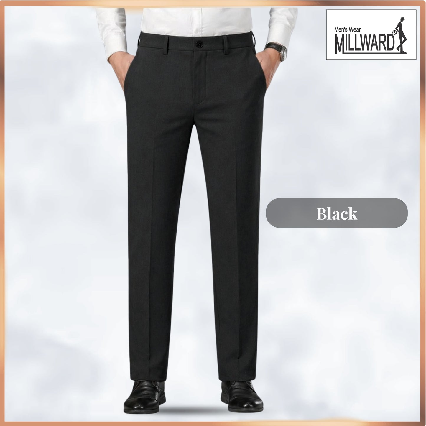Millward Men's Chino Long Pants Straight Cut [Available} in Oatmeal,Grey,Dark Grey,Black