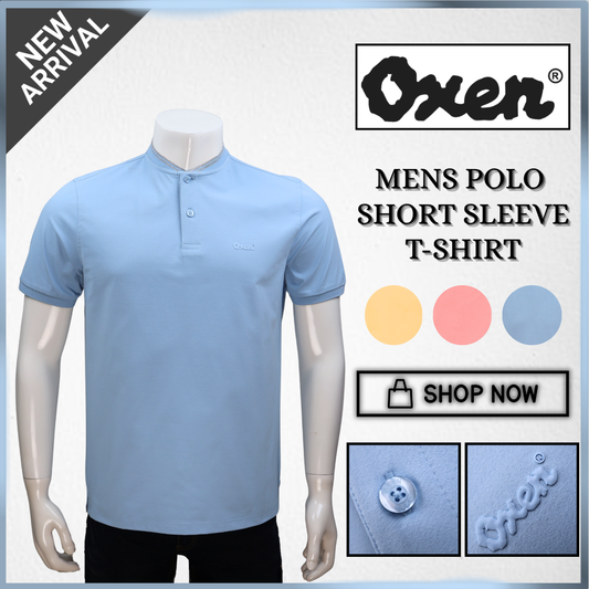 Brand Oxen Men's Polo Short Sleeve T-shirt/Baju T-Shirt Polo Lengan Pendek Lelaki , Potongan Slim Fit, 3 Warna