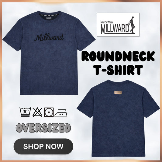 Millward Oversized T-Shirt Short Sleeve S - XL {Navy} / Baju Oversize Lengan Pendek