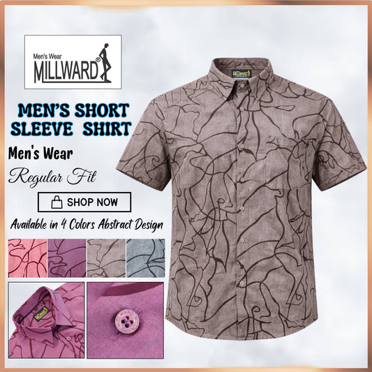 MILLWARD Abstract Line Casual Shirt – Men (M–4XL) /Kemeja Kasual Corak Garisan Abstrak MILLWARD – Lelaki (M–4XL)