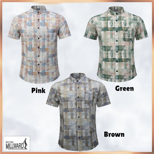MILLWARD Men’s Short Sleeve Shirt Abstract Pattern