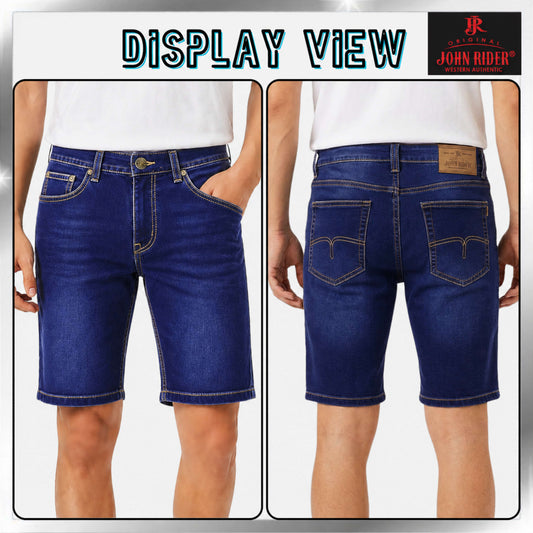 John Rider Men's Denim Short Pants Slim Fit /Denim Blue /Size 27-40