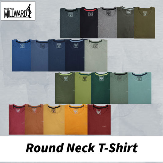 Brand Millward Cotton Round Neck T-shirt 20 Colours