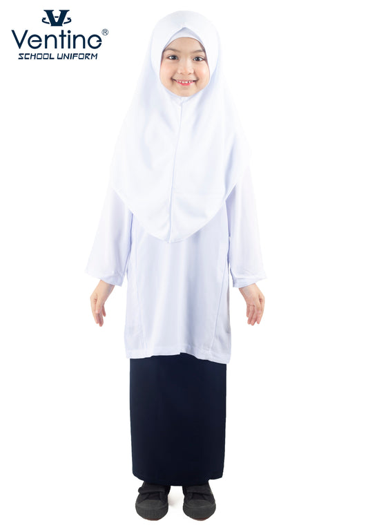 Tudung Putih Sekolah Rendah (1 Lapis) (TUDUNG SAHAJA)
