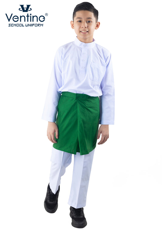 Sampin Hijau Sekolah Agama Kain Licin/Keras (SAMPIN SAHAJA)