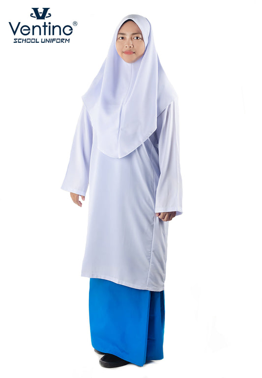 Baju Kurung Putih Sekolah Rendah/Menengah Kain Licin/Keras (BAJU SAHAJA)