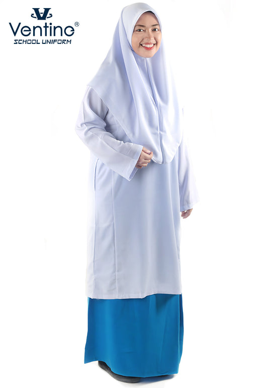 Baju Kurung Putih Sekolah Rendah/Menengah Kain Licin/Keras (BAJU SAHAJA)
