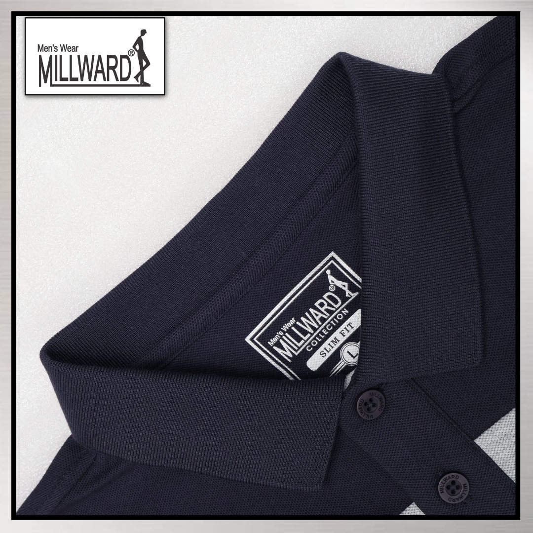MILLWARD Brand Men’s Polo T-Shirt Red, Navy & White Slim Fit /Kemeja Polo Lelaki Warna Merah, Navy & Putih Potongan Slim