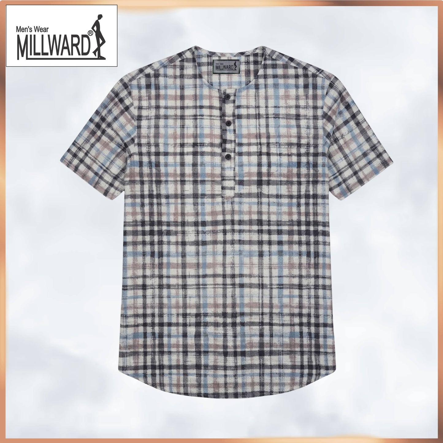 BRAND MILLWARD Men’s Plaid Short Sleeve Shirt