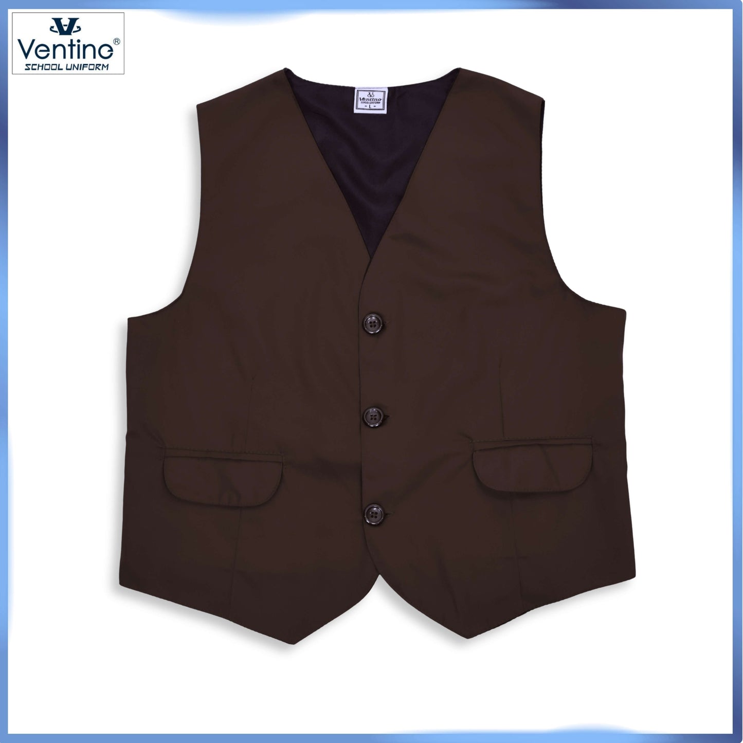 Ventine Vest Pengawas Sekolah Unisex | Size XS-3XL | Maroon / Blue / Brown / Black