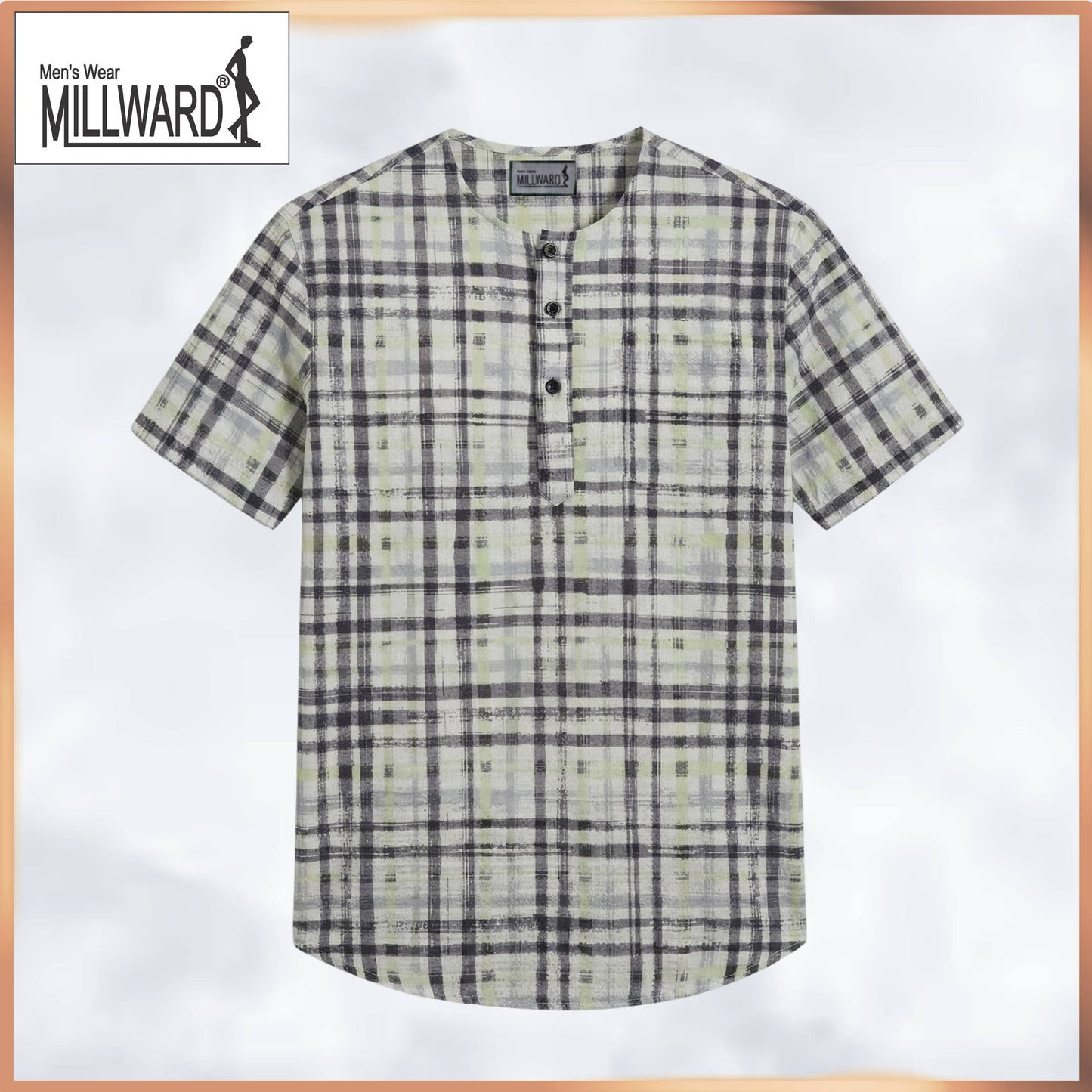 BRAND MILLWARD Men’s Plaid Short Sleeve Shirt