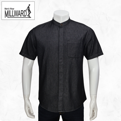 Brand Millward Men Shirt Short sleeve, Denim ,Slim Fit / Baju Kemeja Lelaki Lengan Pendek, Denim
