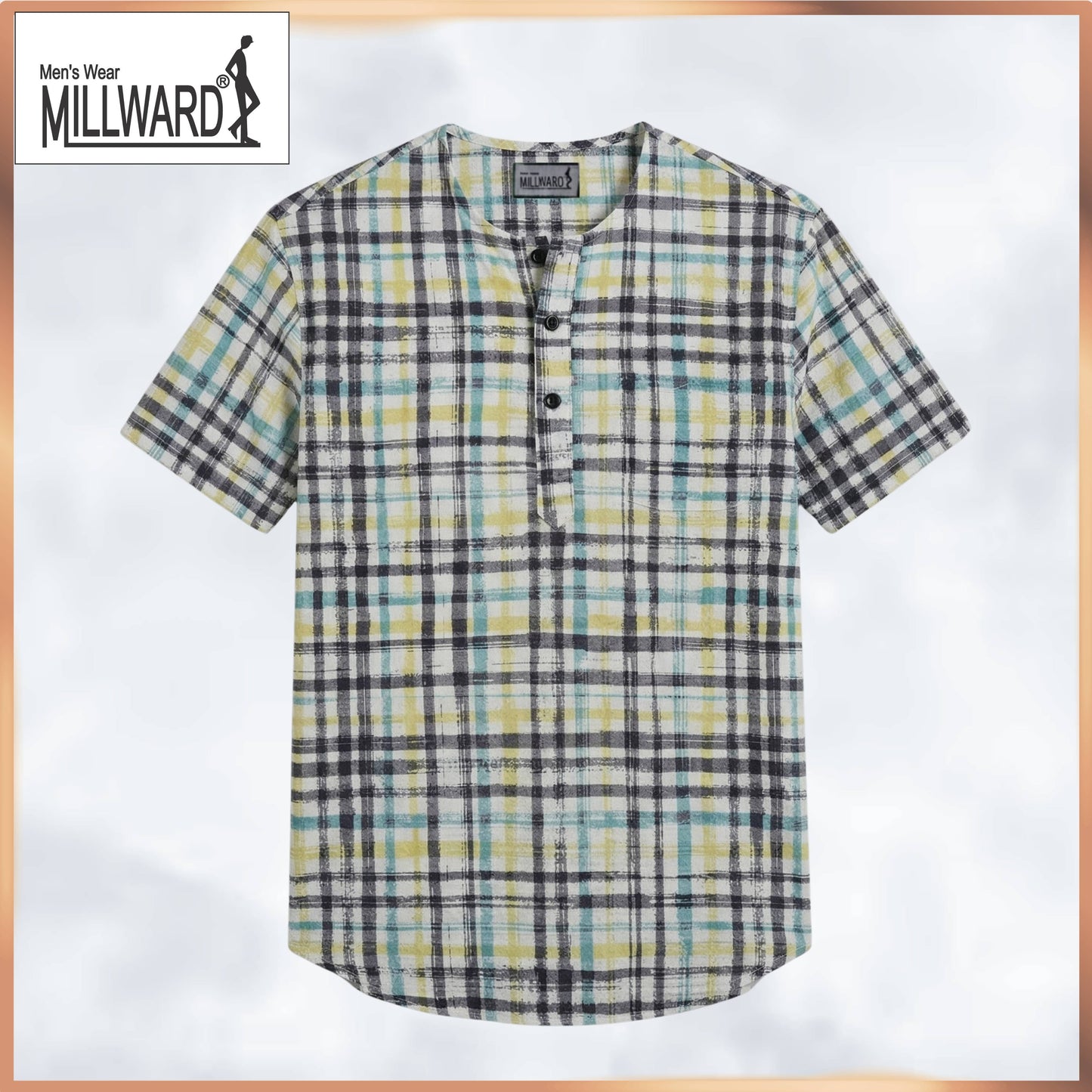 BRAND MILLWARD Men’s Plaid Short Sleeve Shirt