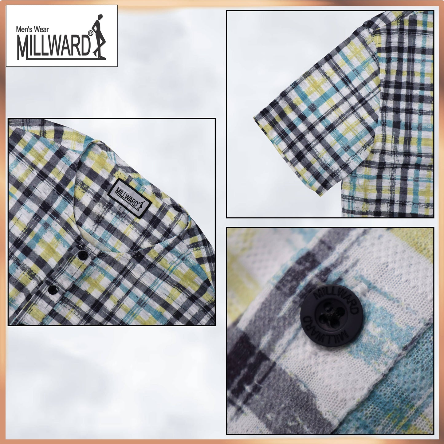 BRAND MILLWARD Men’s Plaid Short Sleeve Shirt