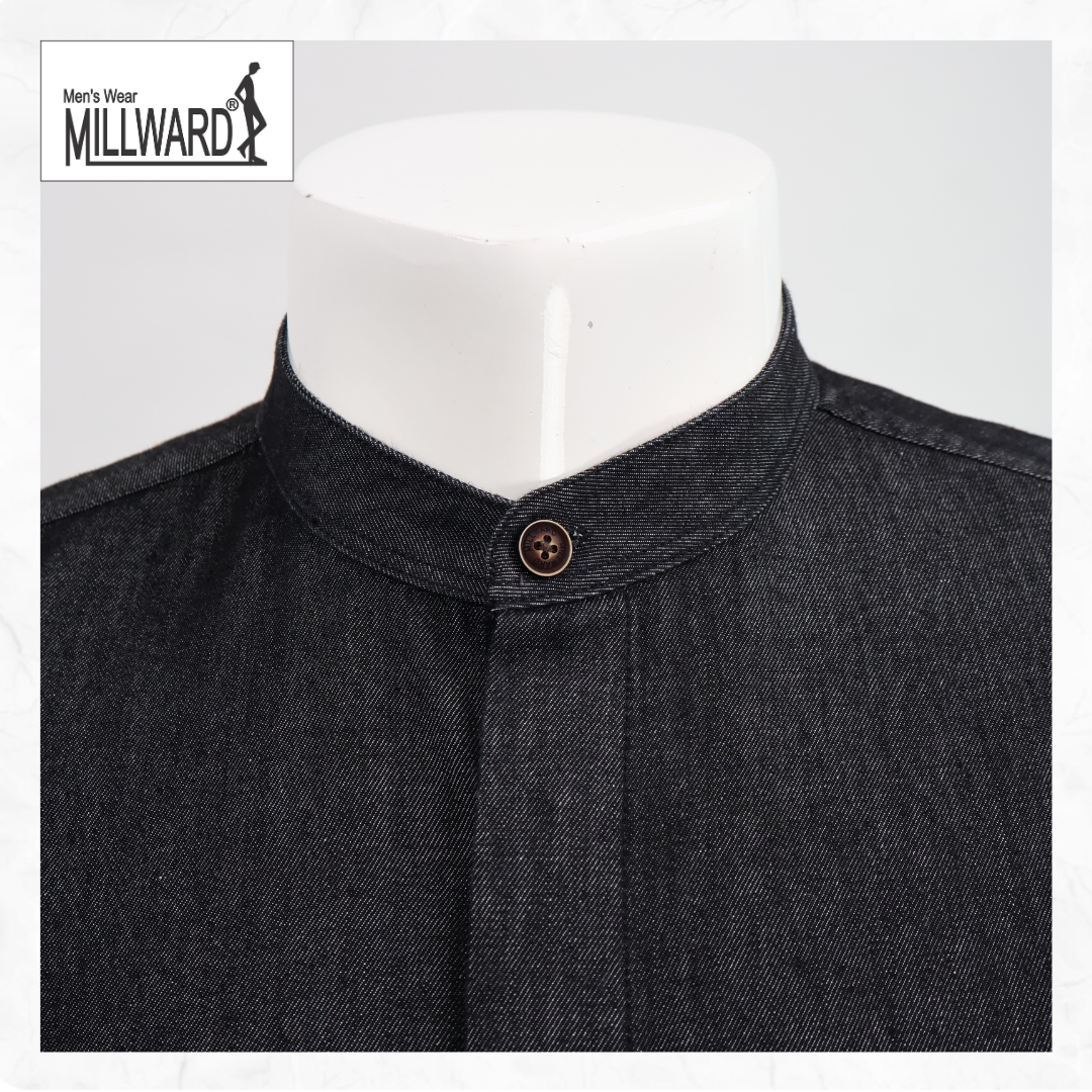Brand Millward Men Shirt Short sleeve, Denim ,Slim Fit / Baju Kemeja Lelaki Lengan Pendek, Denim