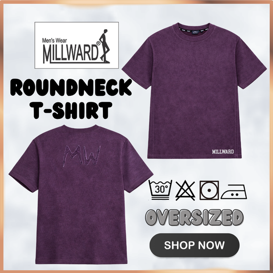 Millward Oversized T-Shirt Short Sleeve S - XL {Dark Purple} / Baju Oversize Lengan Pendek