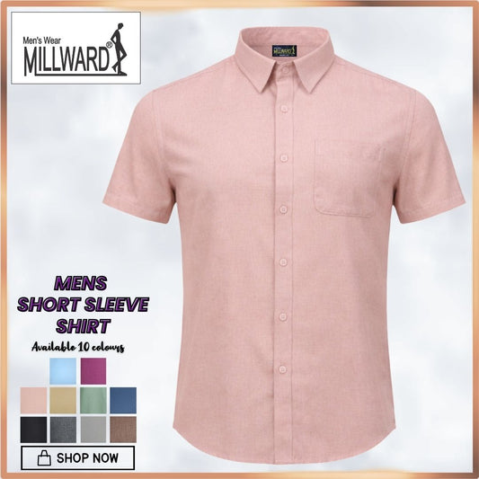 MILLWARD Men’s Short Sleeve Shirt Plain Design