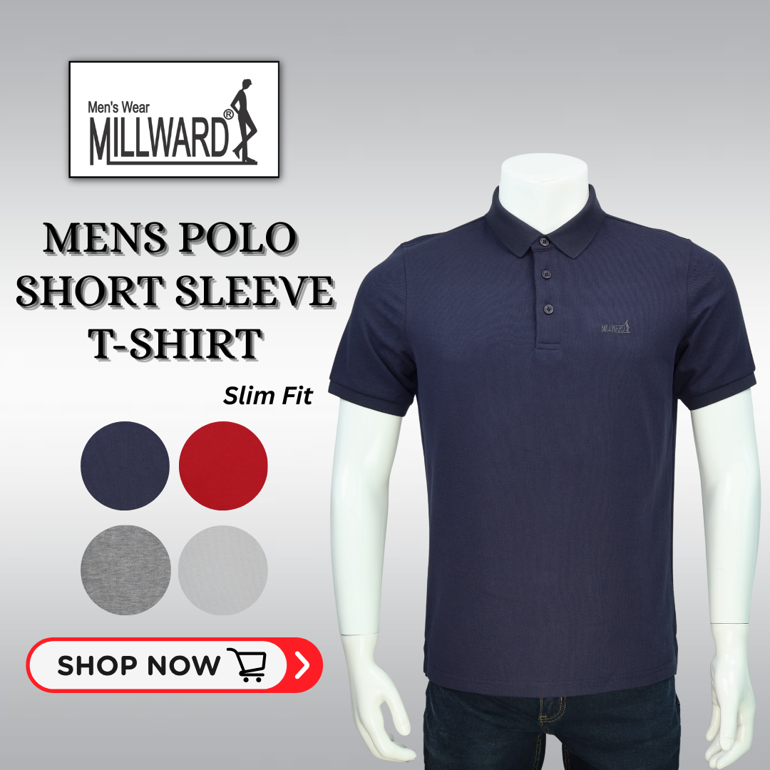 MILLWARD Brand Men’s Polo T-Shirt ,4 Colors,Slim Fit / Kemeja Polo Lelaki ,4 warna , Potongan Slim