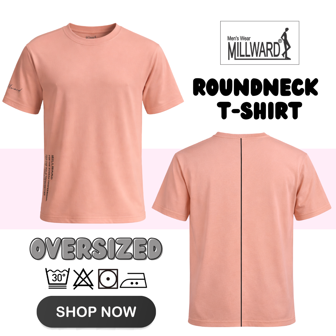 Brand Millward Roundneck T-Shirt Oversized /  Baju T-Shirt Leher Bulat (Potongan Oversaiz)