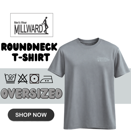 Brand Millward Roundneck T-Shirt ,Oversized ,White,Short Sleeve
