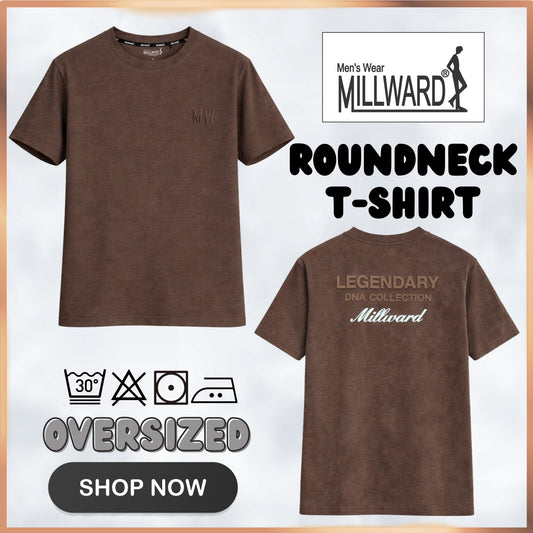 Millward Oversized T-Shirt Short Sleeve S - XL {Dark Brown} / Baju Oversize Lengan Pendek