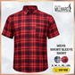 MILLWARD Men’s Plaid Casual Shirt – Short Sleeve Regular Fit Red & Navy