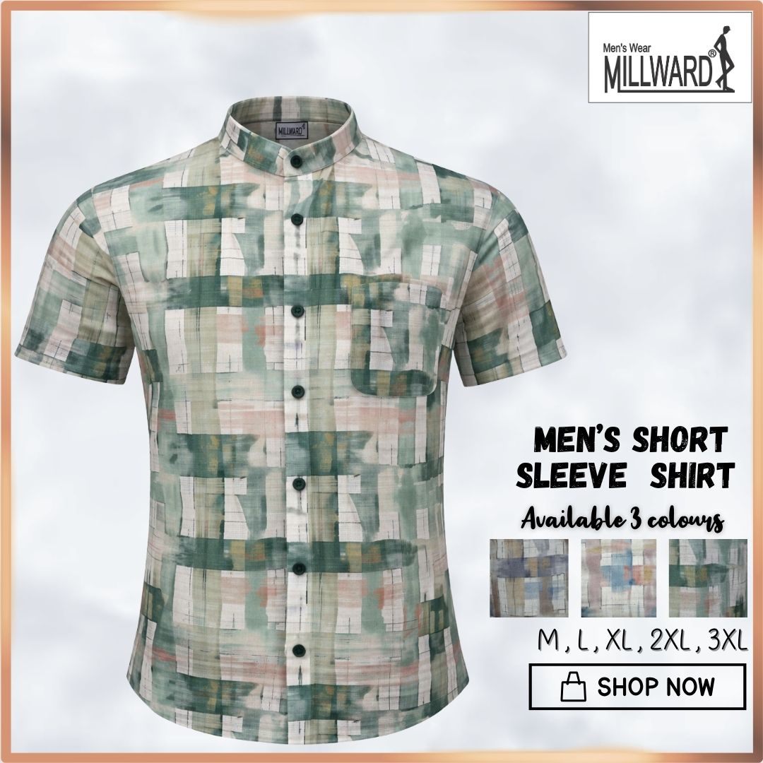 MILLWARD Men’s Short Sleeve Shirt Abstract Pattern