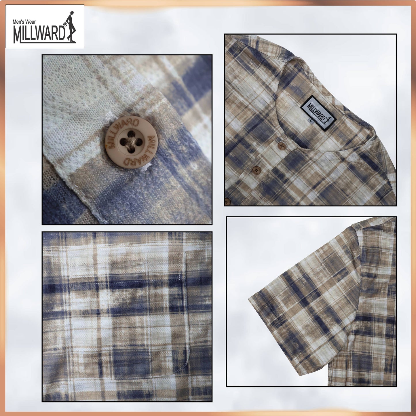 MILLWARD Men’s Plaid Short Sleeve Shirt