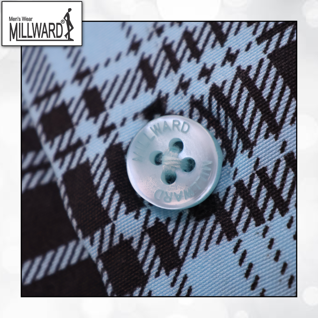 Brand Millward Men's Shirt Short Sleeve [RegularFit] / Kemeja Lelaki Lengan Pendek ) [RegularFit] Brown  & M.Blue