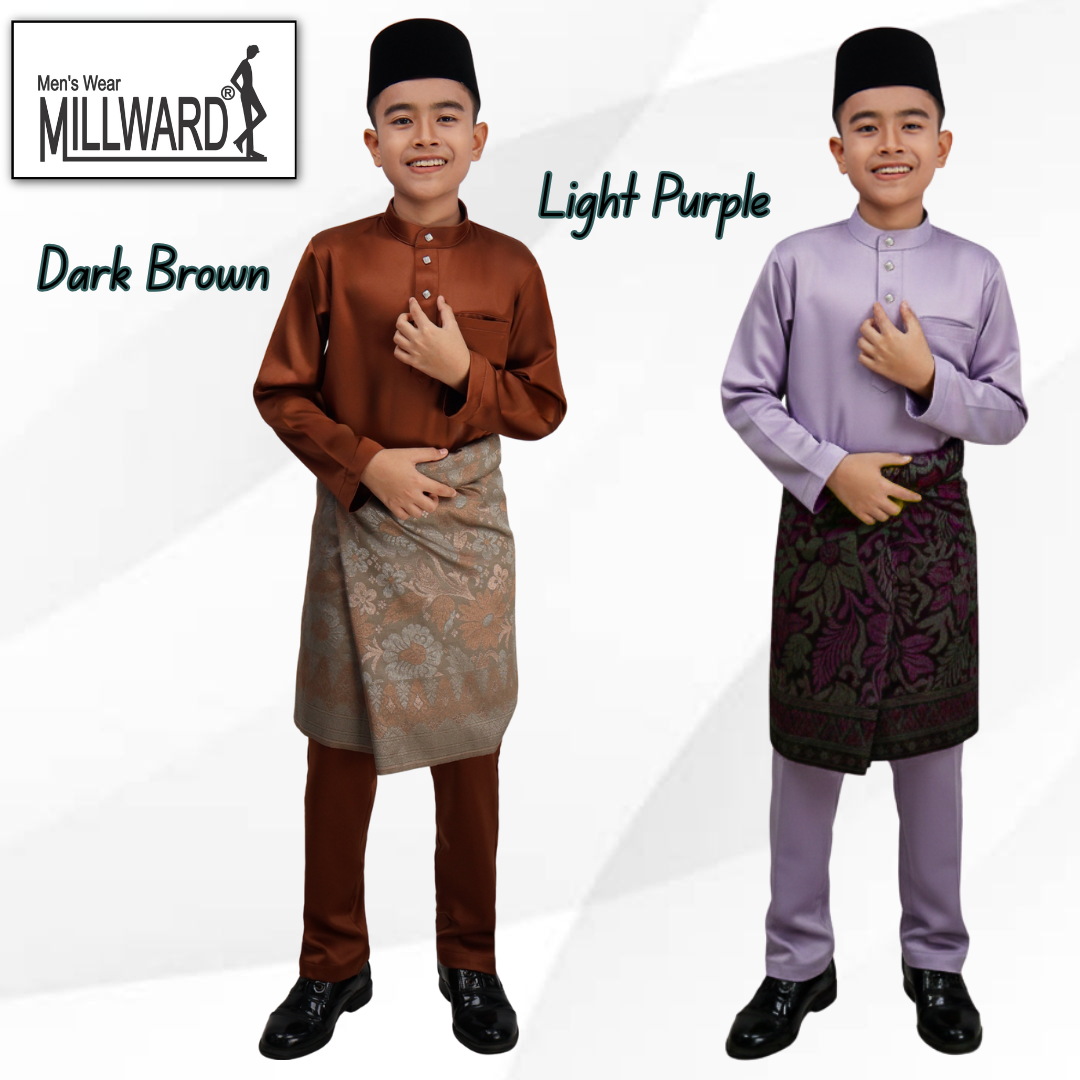 BRAND MILLWARD BAJU MELAYU 2026 ,CEKAK MUSANG, SLIM FIT , 10 COLORS , KIDS , (Tidak Termasuk Sampin)