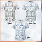 Millward Short sleeve button-up shirts with abstract patterns in Black, blue grey, and blue colors.