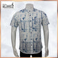 Millward Short sleeve button-up shirts with abstract patterns in Black, blue grey, and blue colors.