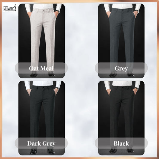 Millward Men's Chino Long Pants Straight Cut [Available} in Oatmeal,Grey,Dark Grey,Black