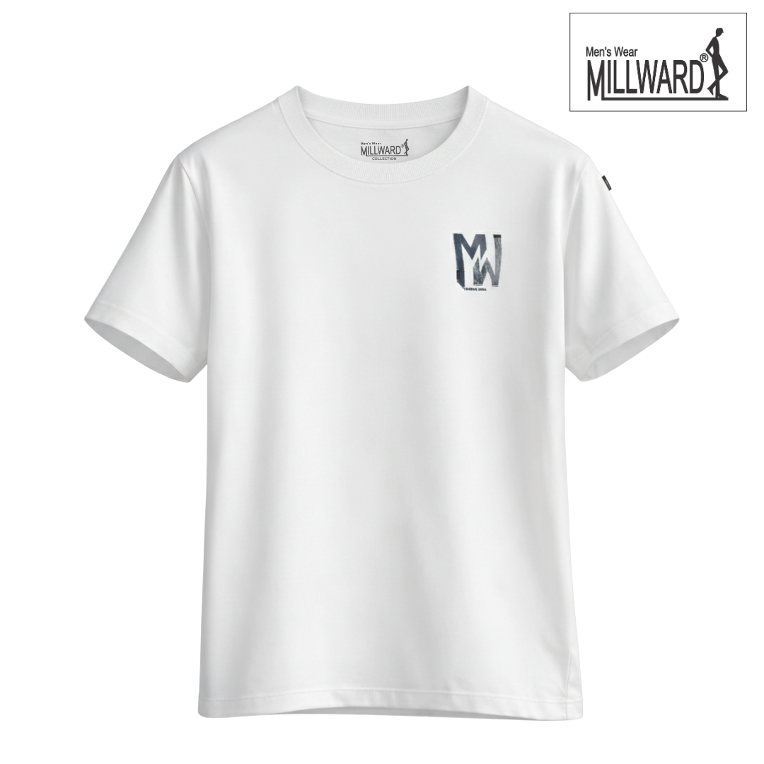 Brand Millward Roundneck T-Shirt ,Oversized ,White,Short Sleeve