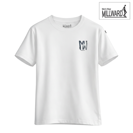 Brand Millward Roundneck T-Shirt ,Oversized ,White,Short Sleeve