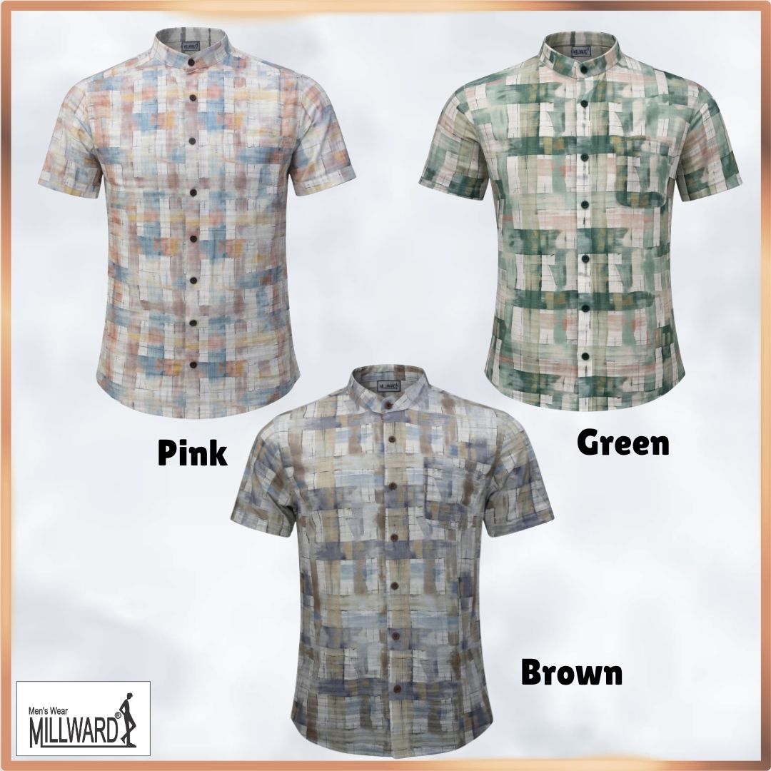 MILLWARD Men’s Short Sleeve Shirt Abstract Pattern