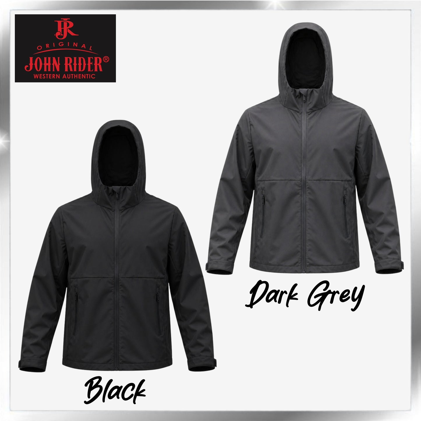 John Rider Original Waterproof Long Sleeve Jacket with Hood, Available in 2 Colors