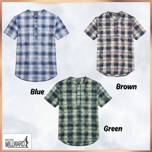 BRAND MILLWARD Plaid Short Sleeve Shirt,3 COLORS / Kemeja Lengan Pendek Kotak-Kotak,3 warnaBRAND MILLWARD Plaid Short Sleeve Shirt,3 COLORS / Kemeja Lengan Pendek Kotak-Kotak,3 warna