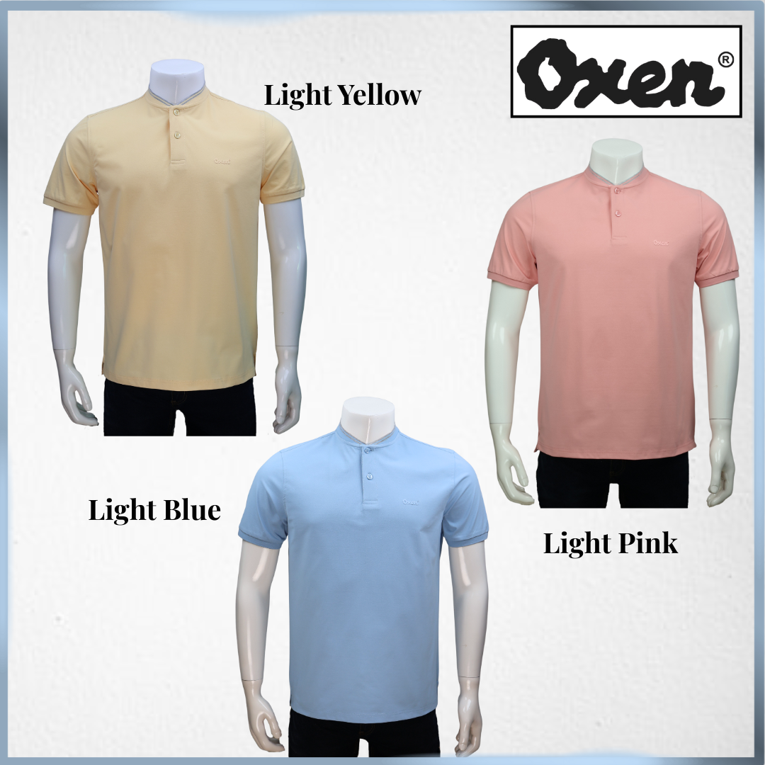 Brand Oxen Men's Polo Short Sleeve T-shirt/Baju T-Shirt Polo Lengan Pendek Lelaki , Potongan Slim Fit, 3 Warna