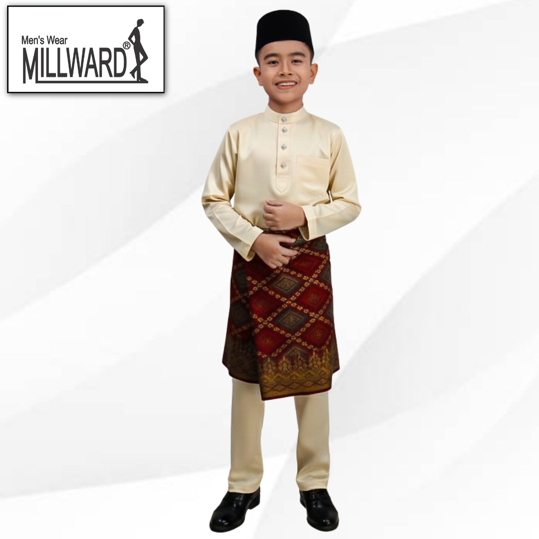BRAND MILLWARD BAJU MELAYU 2026 ,CEKAK MUSANG, SLIM FIT , 10 COLORS , KIDS , (Tidak Termasuk Sampin)