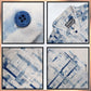 Millward Short sleeve button-up shirts with abstract patterns in Black, blue grey, and blue colors.