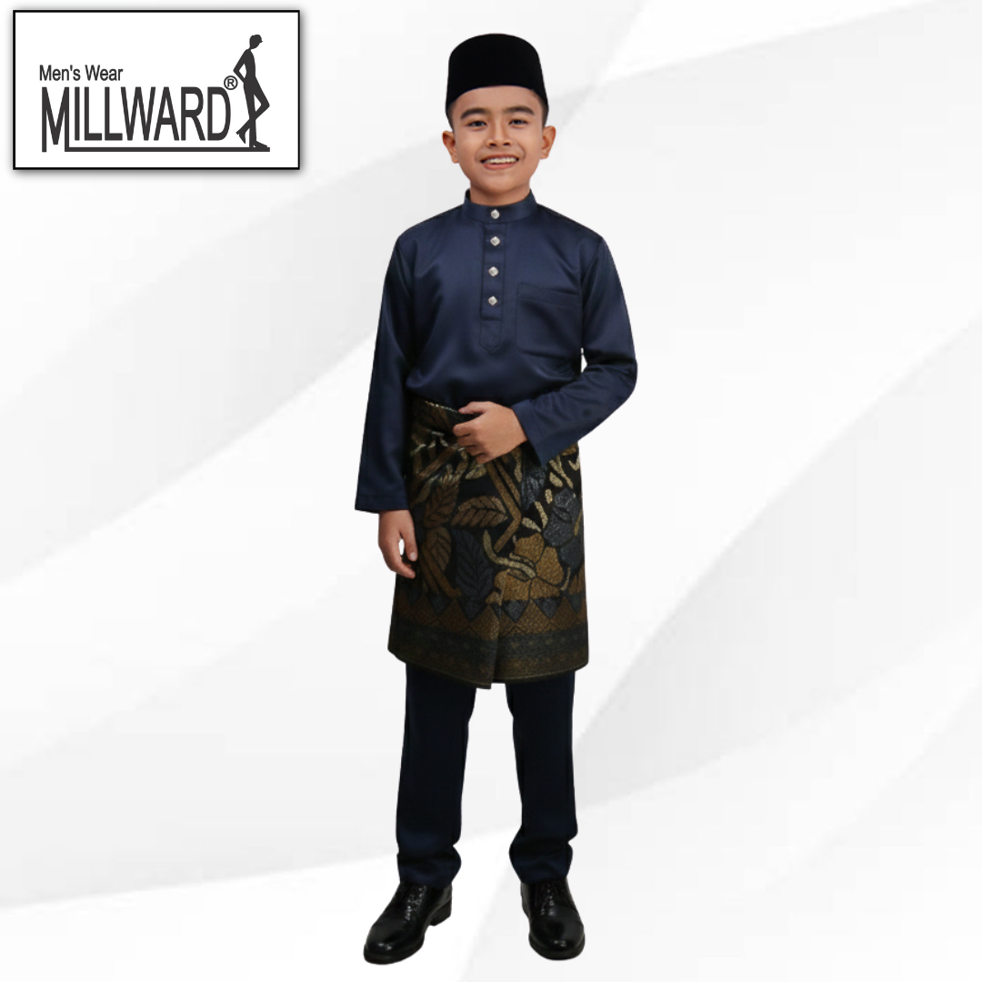 BRAND MILLWARD BAJU MELAYU 2026 ,CEKAK MUSANG, SLIM FIT , 10 COLORS , KIDS , (Tidak Termasuk Sampin)