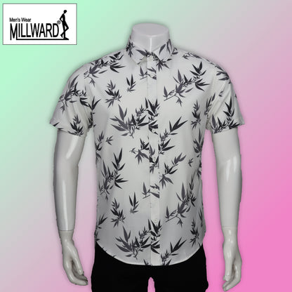 Brand Millward Shirt Short Sleeve Slim Fit Leaf Pattern Collection / Baju kemeja Lengan Pendek Koleksi Millward Slim Fit  Corak Daun