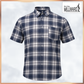 MILLWARD Men’s Plaid Casual Shirt – Short Sleeve Regular Fit Red & Navy