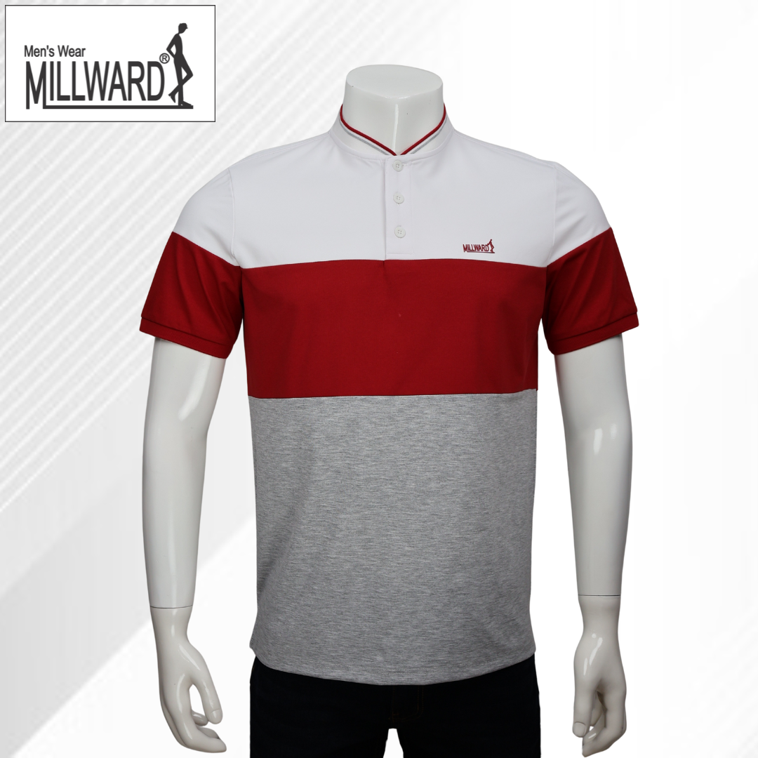 Brand Millward – Men’s Short Sleeve Polo Tee , colour-block modern style