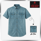 Brand John RIder Men's Denim Shirt Short Sleeve S-5XL [Smart Fit] [Silver Grey/Ash Blue/Khaki]
