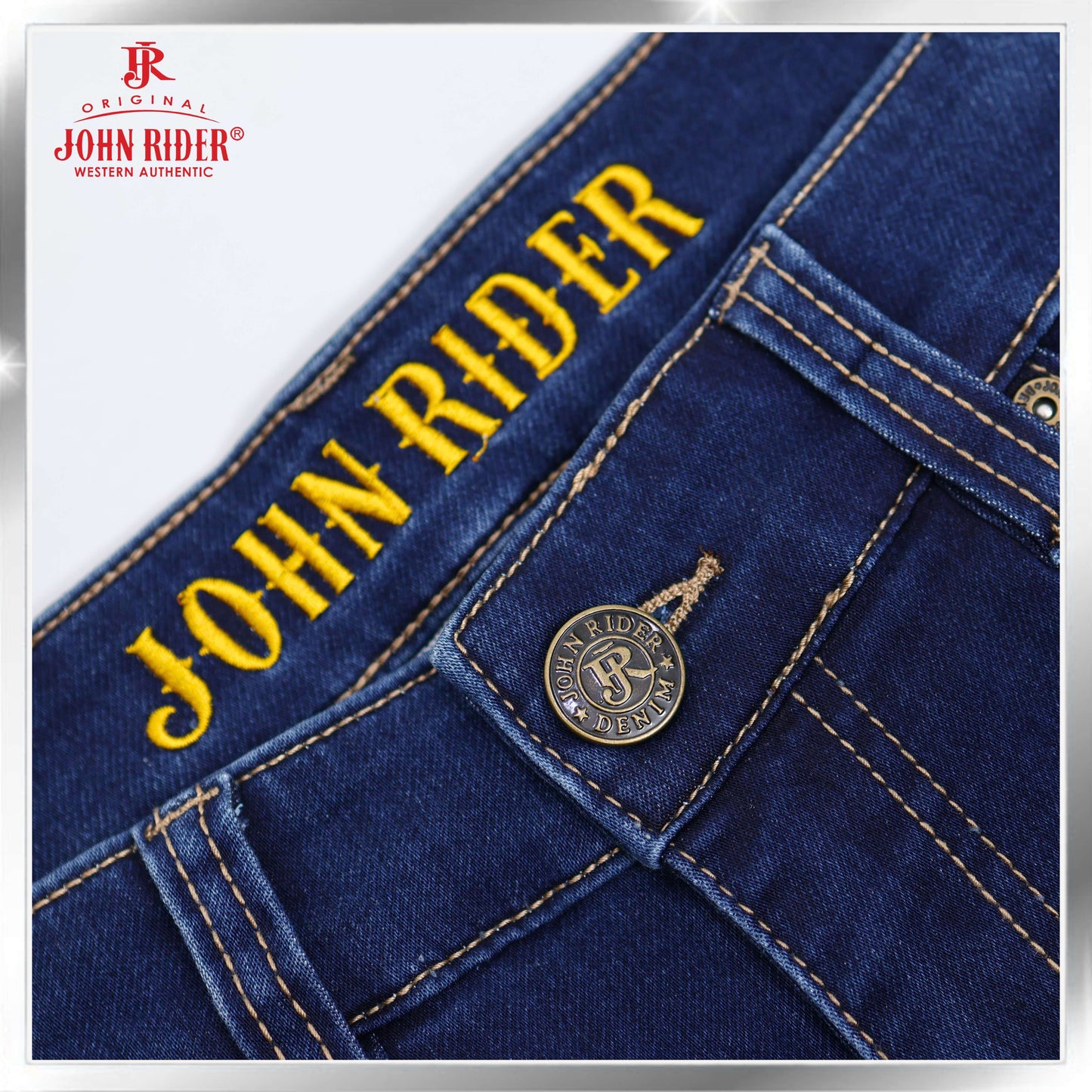 John Rider Men's Denim Short Pants Slim Fit /Denim Blue /Size 27-40