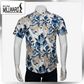 Brand Millward Shirt Short Sleeve Blue & Grey/Blue & Grey/Slim Fit
