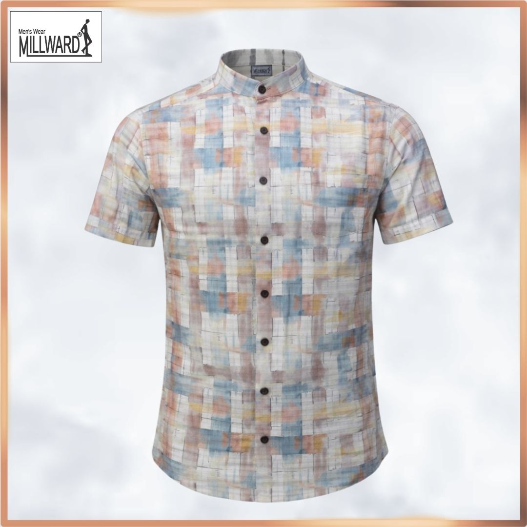 MILLWARD Men’s Short Sleeve Shirt Abstract Pattern